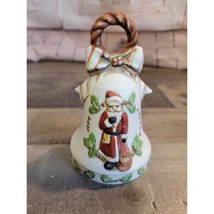 Midwest importers ceramic bell Santa music box Xmas mistletoe decor figure